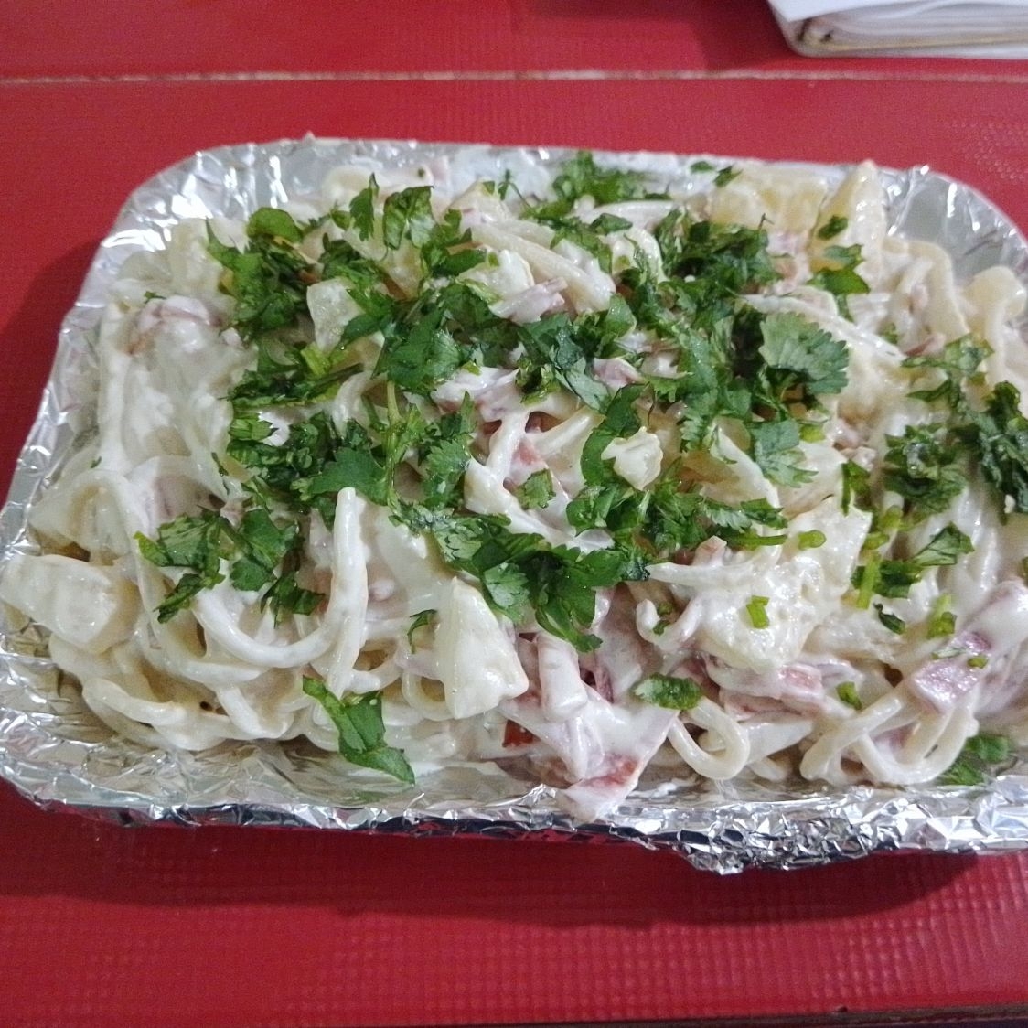 Espaguetti a la Crema