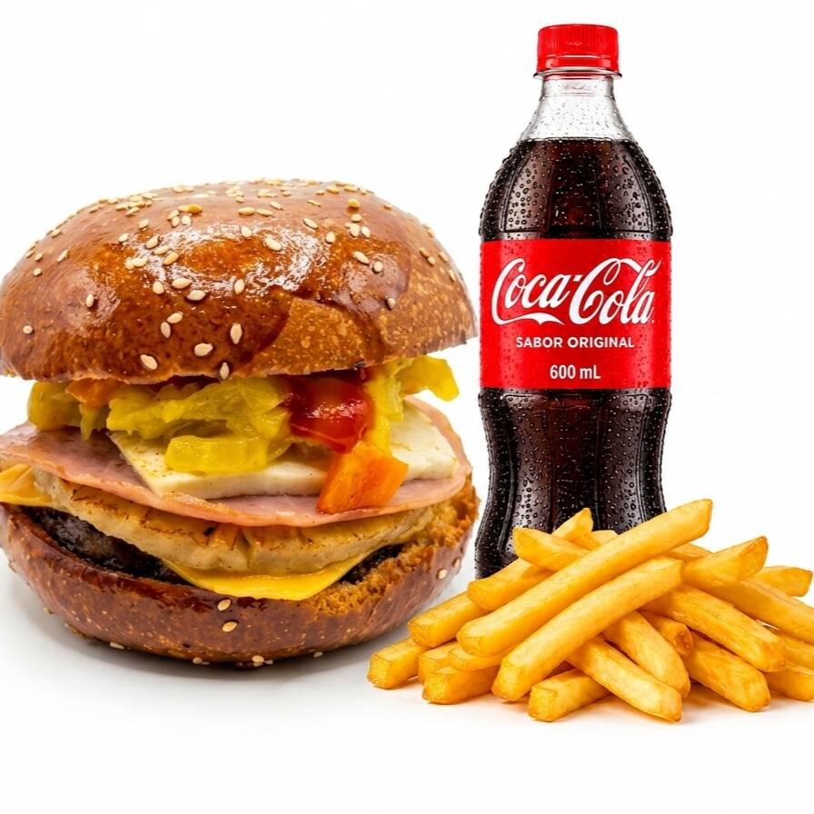 Combo 3. Una Maxi Hawaiana, Papas y Refresco