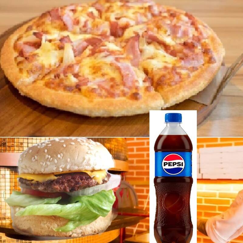 KOMBO PIZZA BURGUER Y BEBIDA