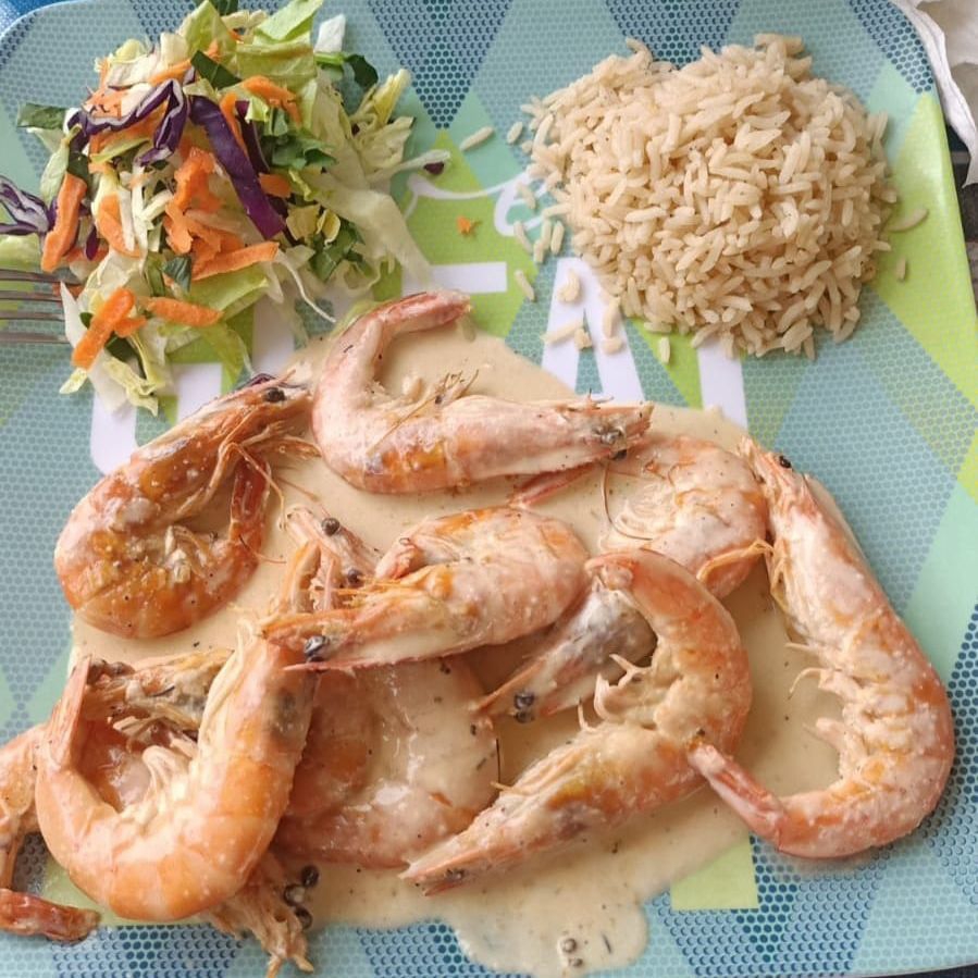 Camarones Crema de Ajo