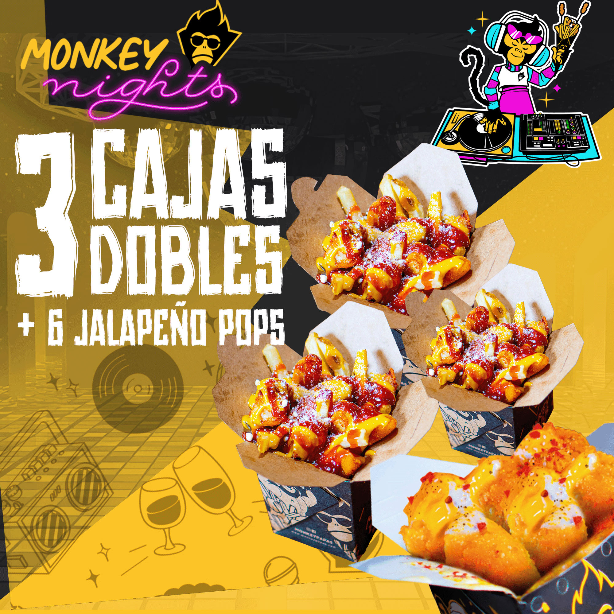 3 CAJAS DOBLES + CAJA JALAPOPS (6)