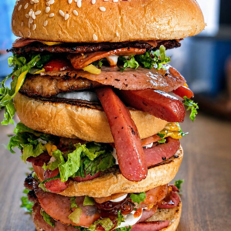 Hamburguesa Especialidad Para Cardiaco
