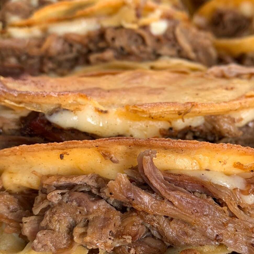 10 Tacos Con Queso
