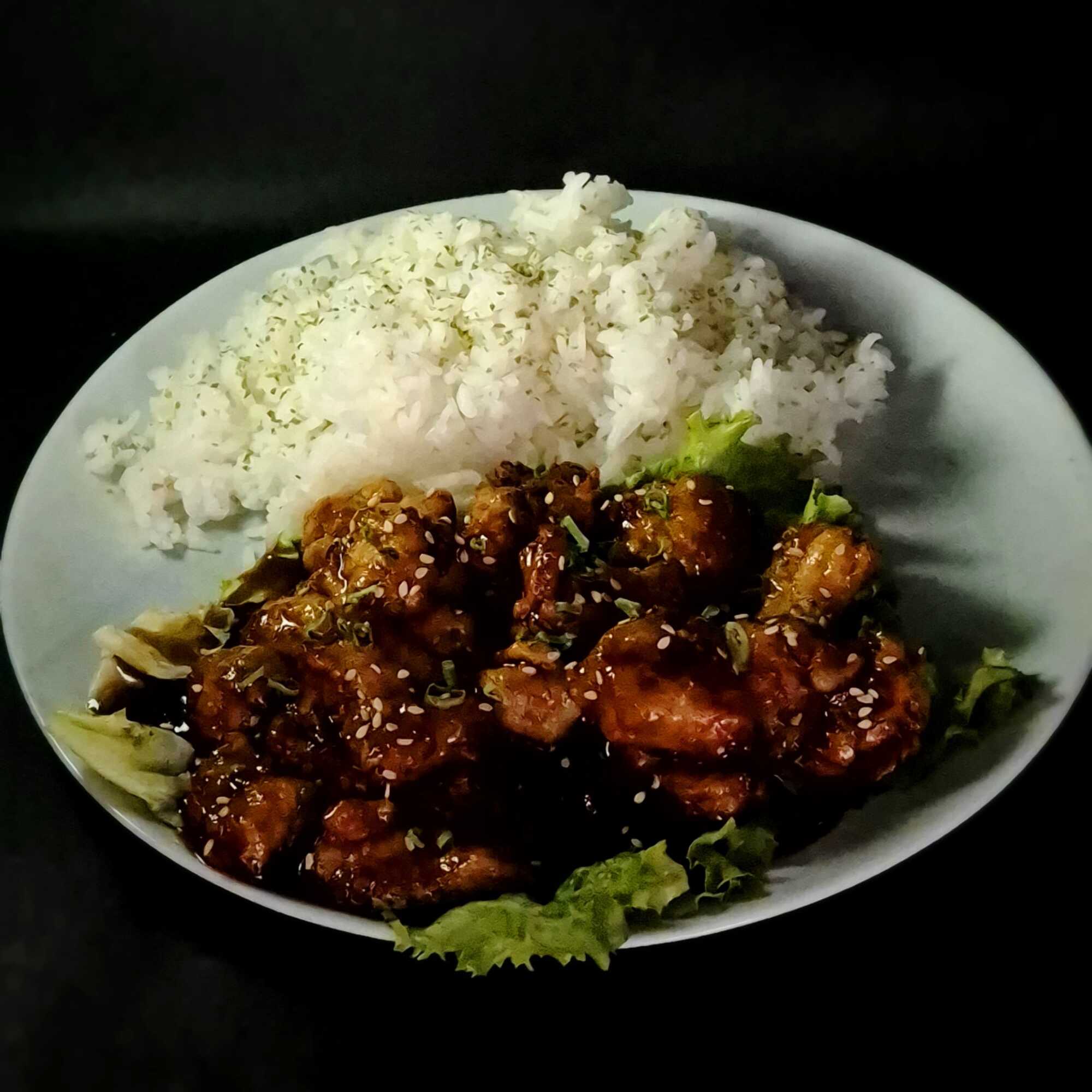 Pollo Agridulce con Arroz