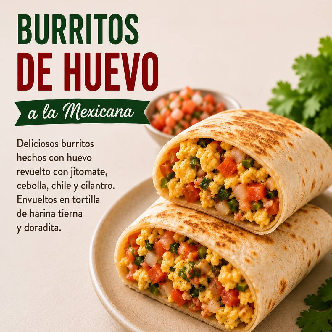 Burritos de huevo a la mexicana