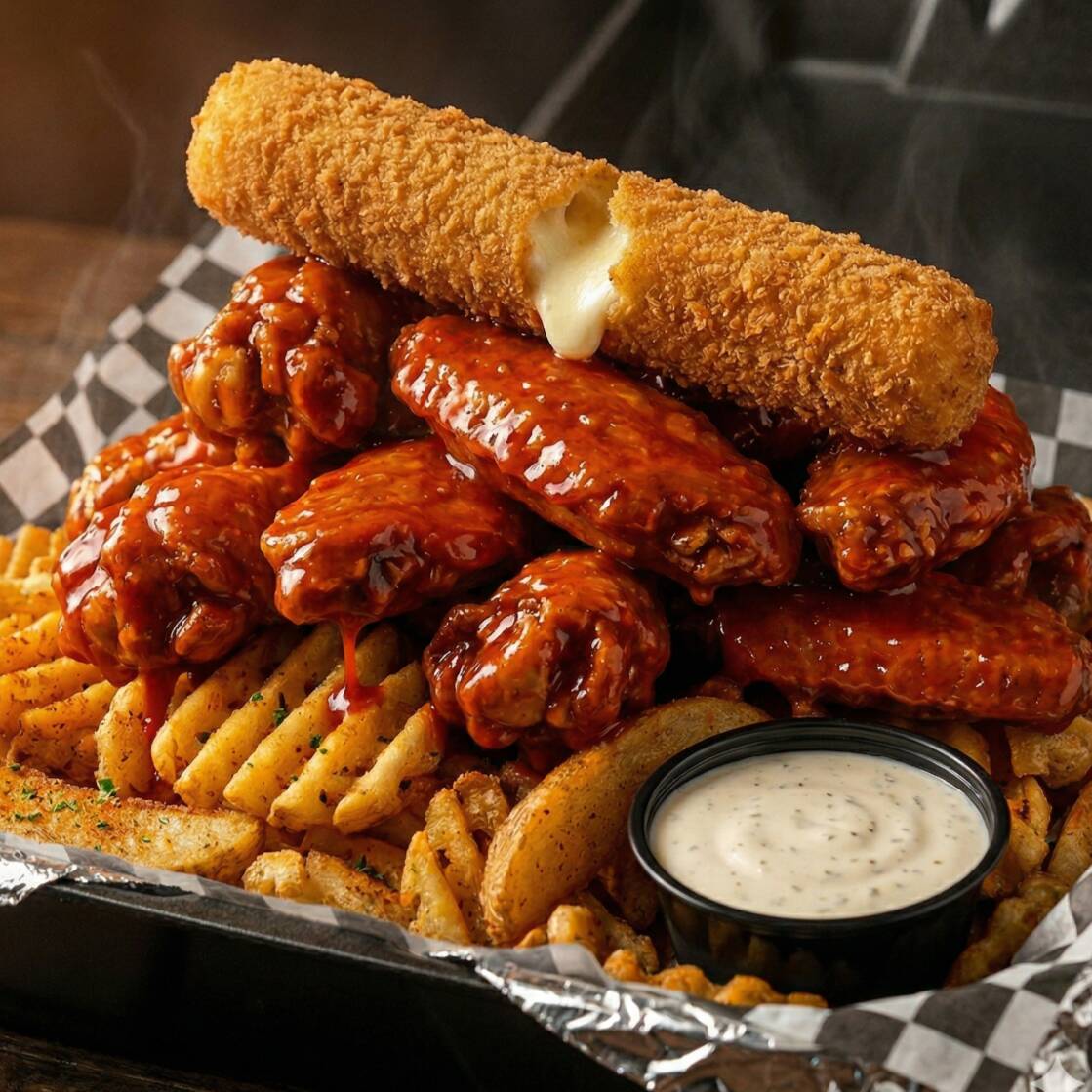 🔥 Wing Lord: 8 Alitas + Mix de Papas + Dedo de Q