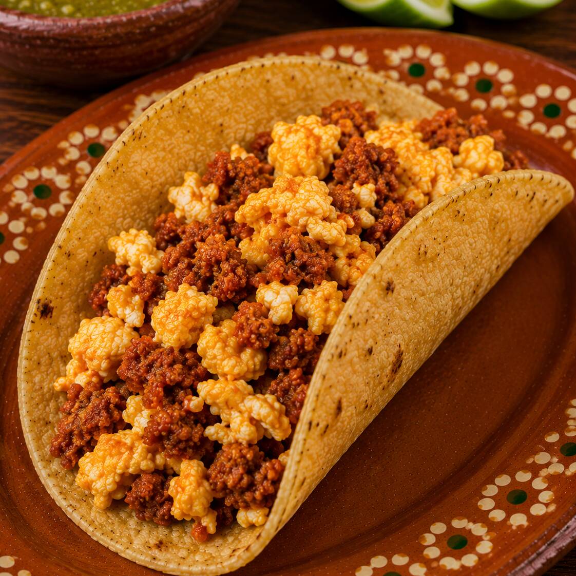 Pza. de Taco Maiz Huevo con Chorizo