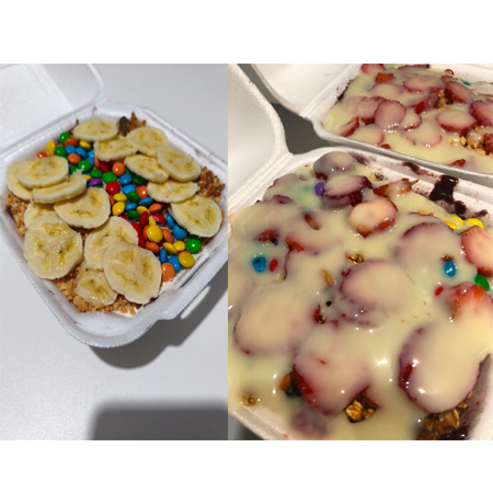 amendoim triturado/ granola/ colereti mini/ leite em pó/ leite condensado