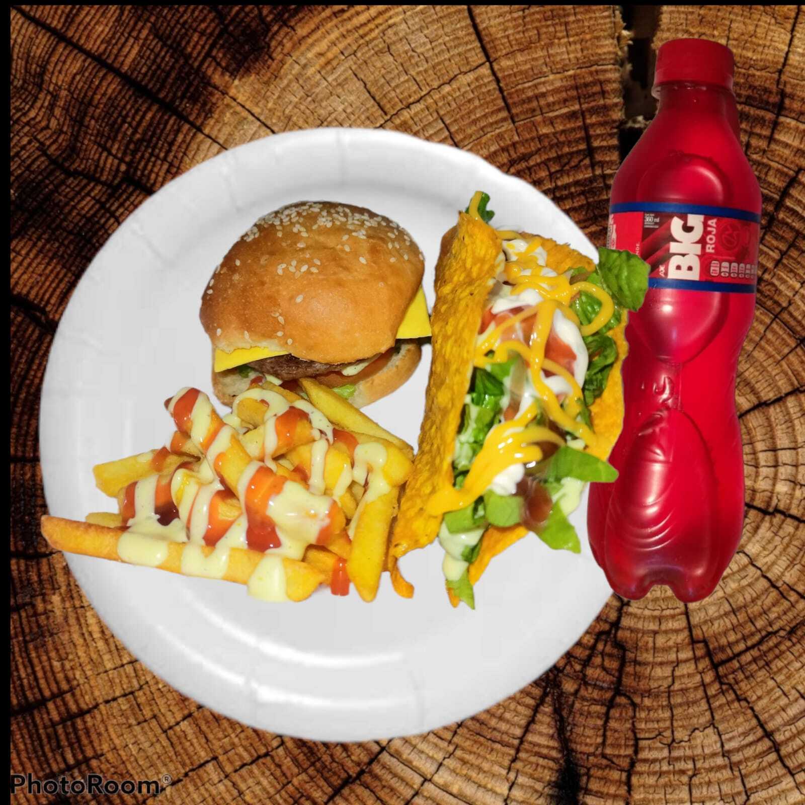 5# Chalupa + Papas Hamburguesa + Gaseosa de 250ml