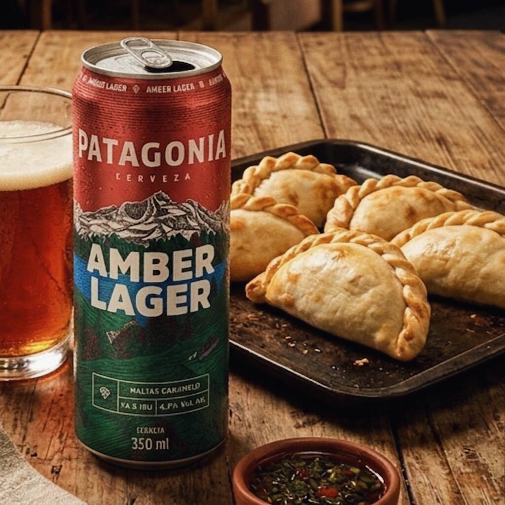 - 6 Empanadas do menu à sua escolha
- 1 Cerveja Patagonia Amber Lager 350ml