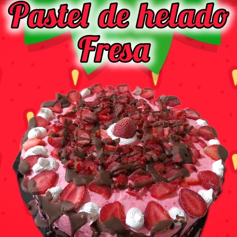 Pastel de Helado Sabor Fresa (rebanada)