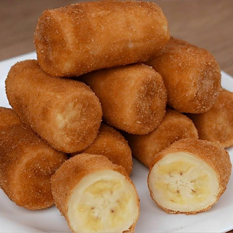 Deliciosa porção de banana a milanesa.