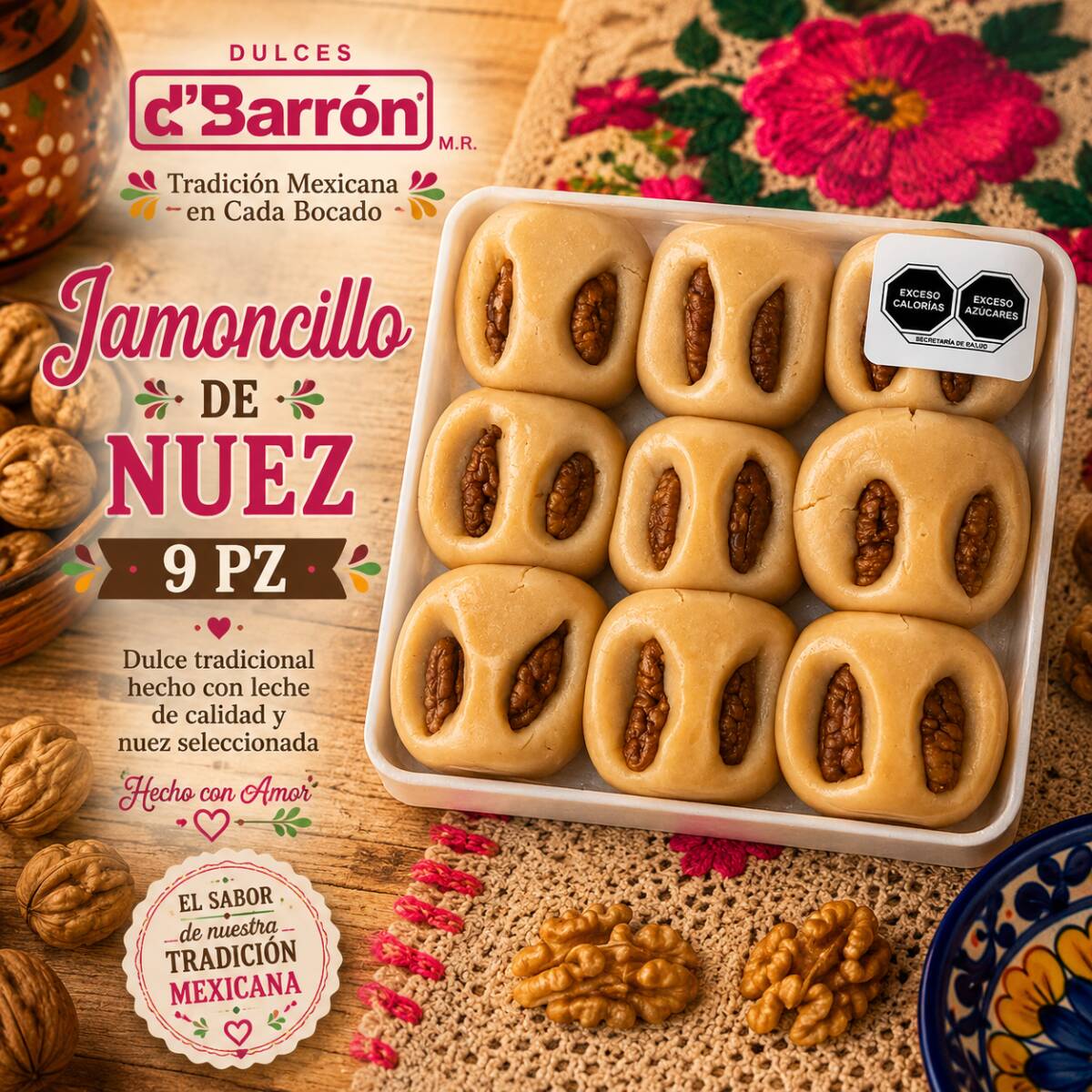 Jamoncillo de Nuez 9 Pz