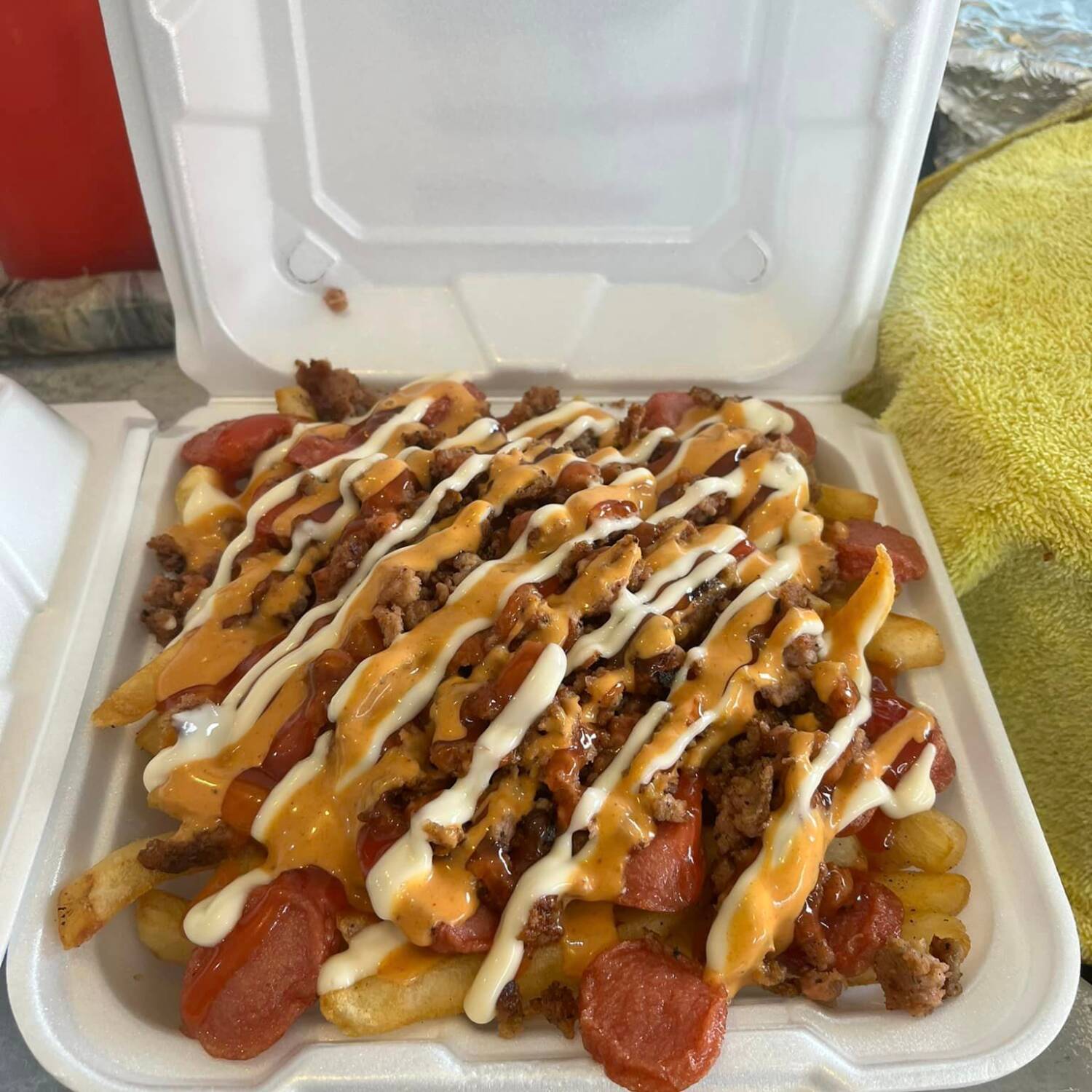 Salchi Papas con Carne
