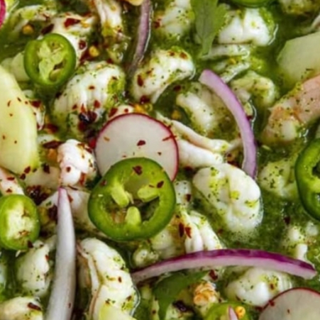 Tostada de aguachile verde