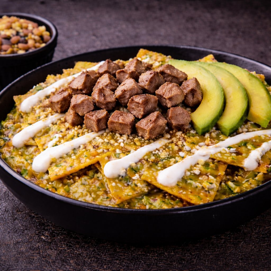 Chilaquiles con Arrachera