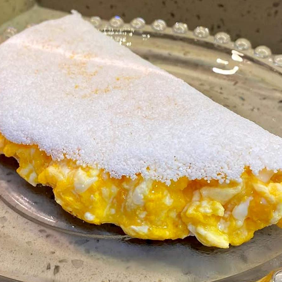 Tapioca, 2 ovos mexidos