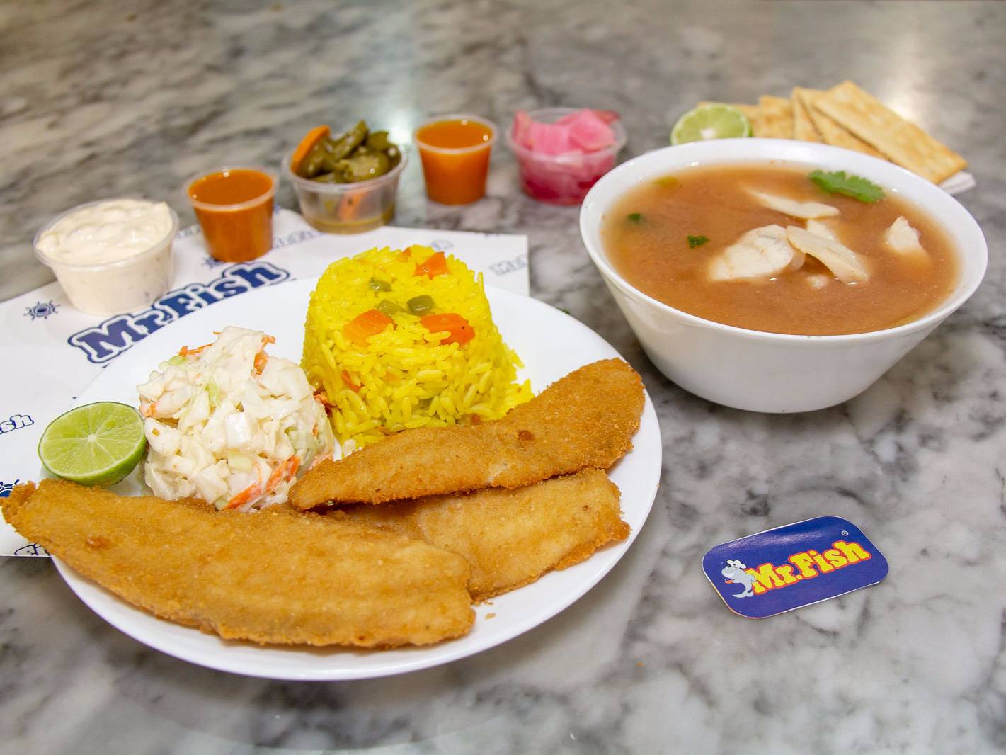 Paq. #1 Filete empanizado y Caldo de pescado promo