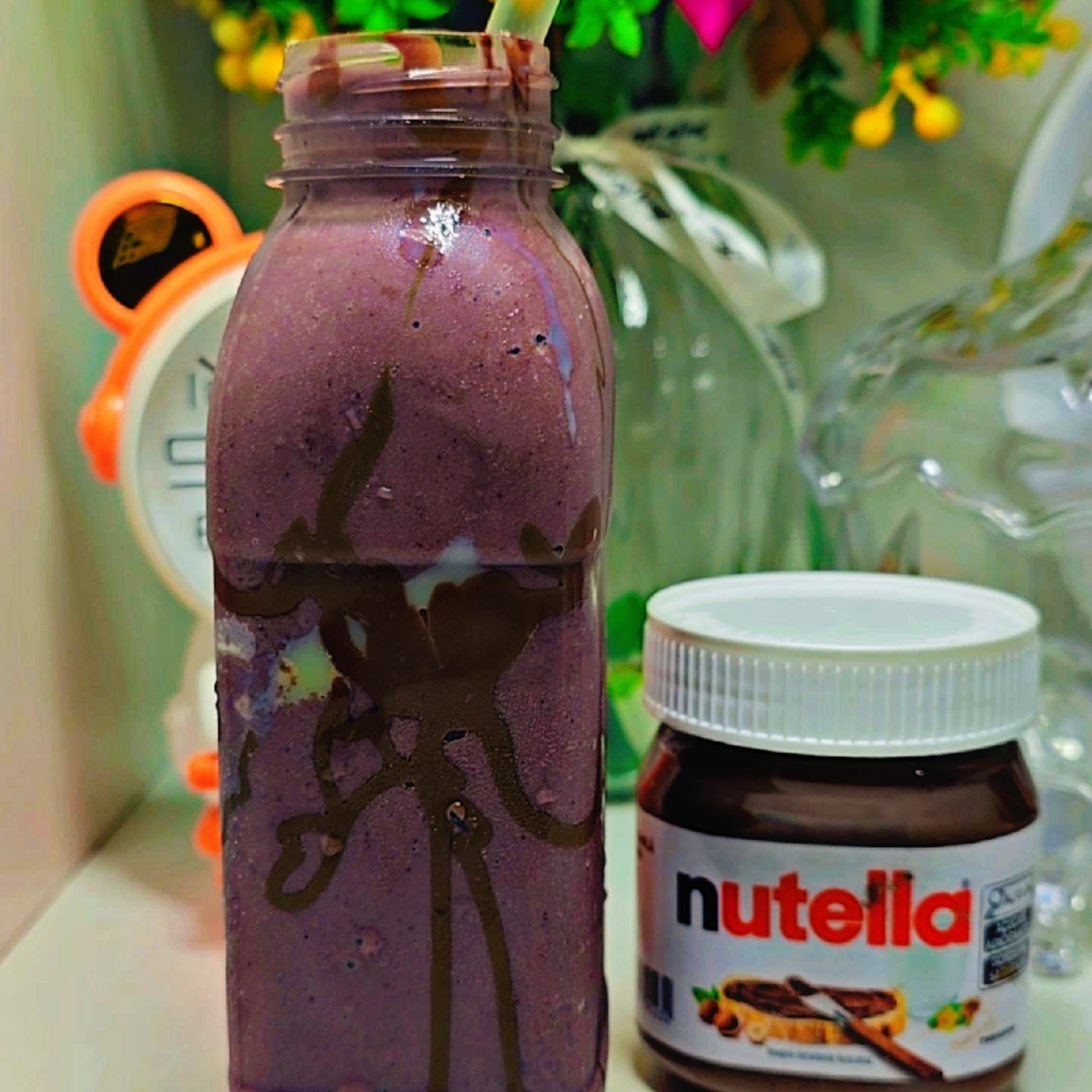 Açaí puro,Nutella e leite ninho em pó
