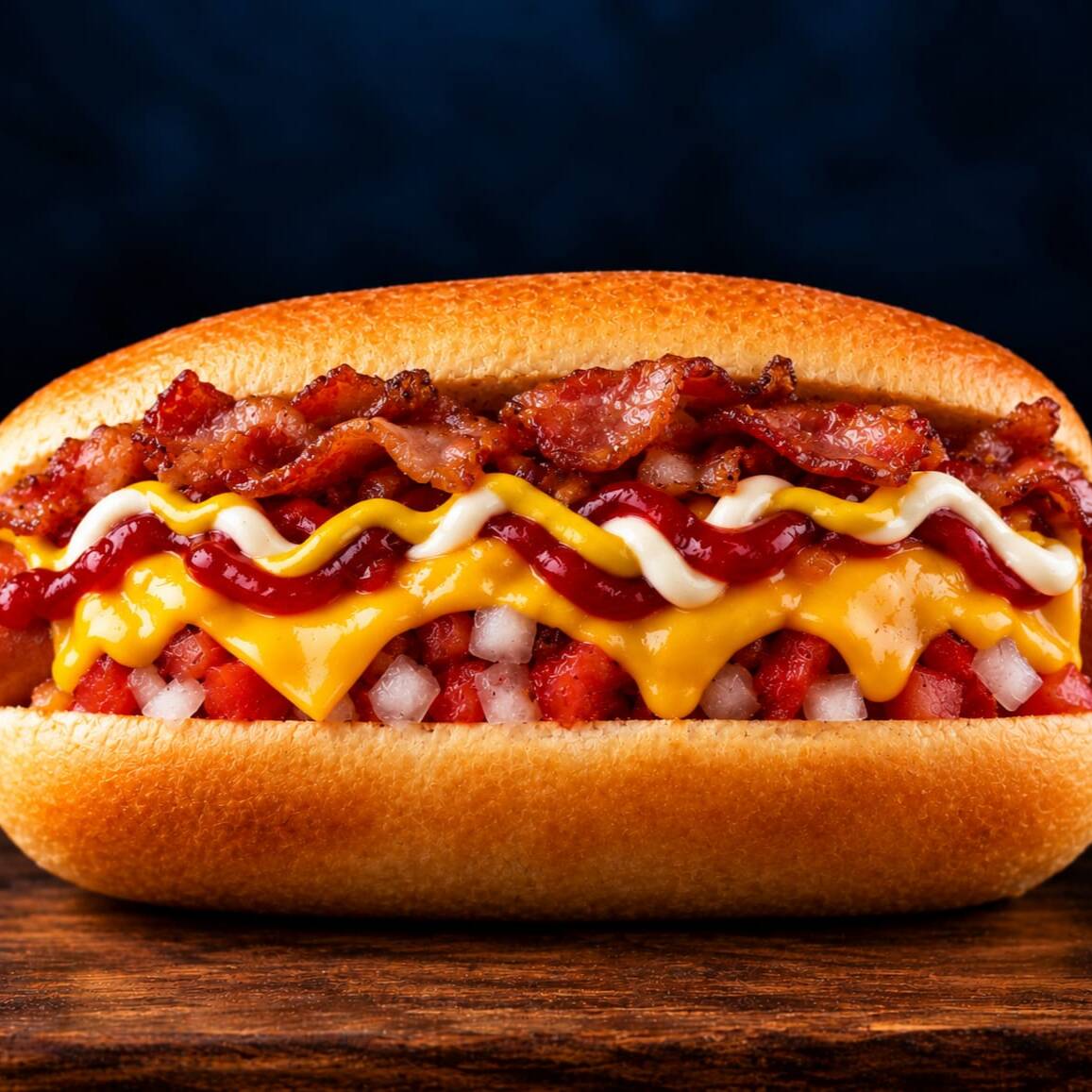 Hot Dog Tocino con Queso