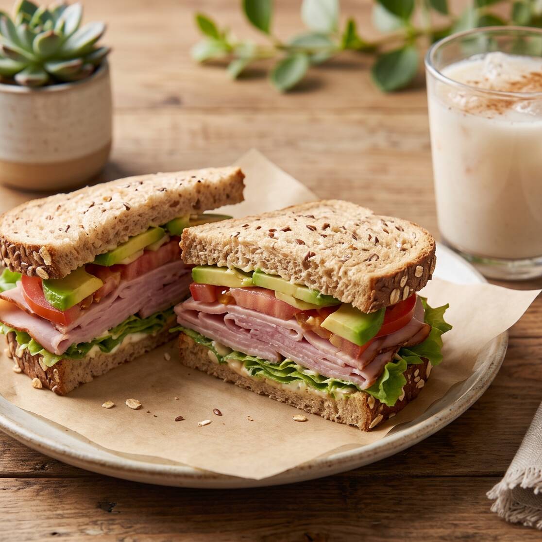 Sandwich de Jamón y Agua