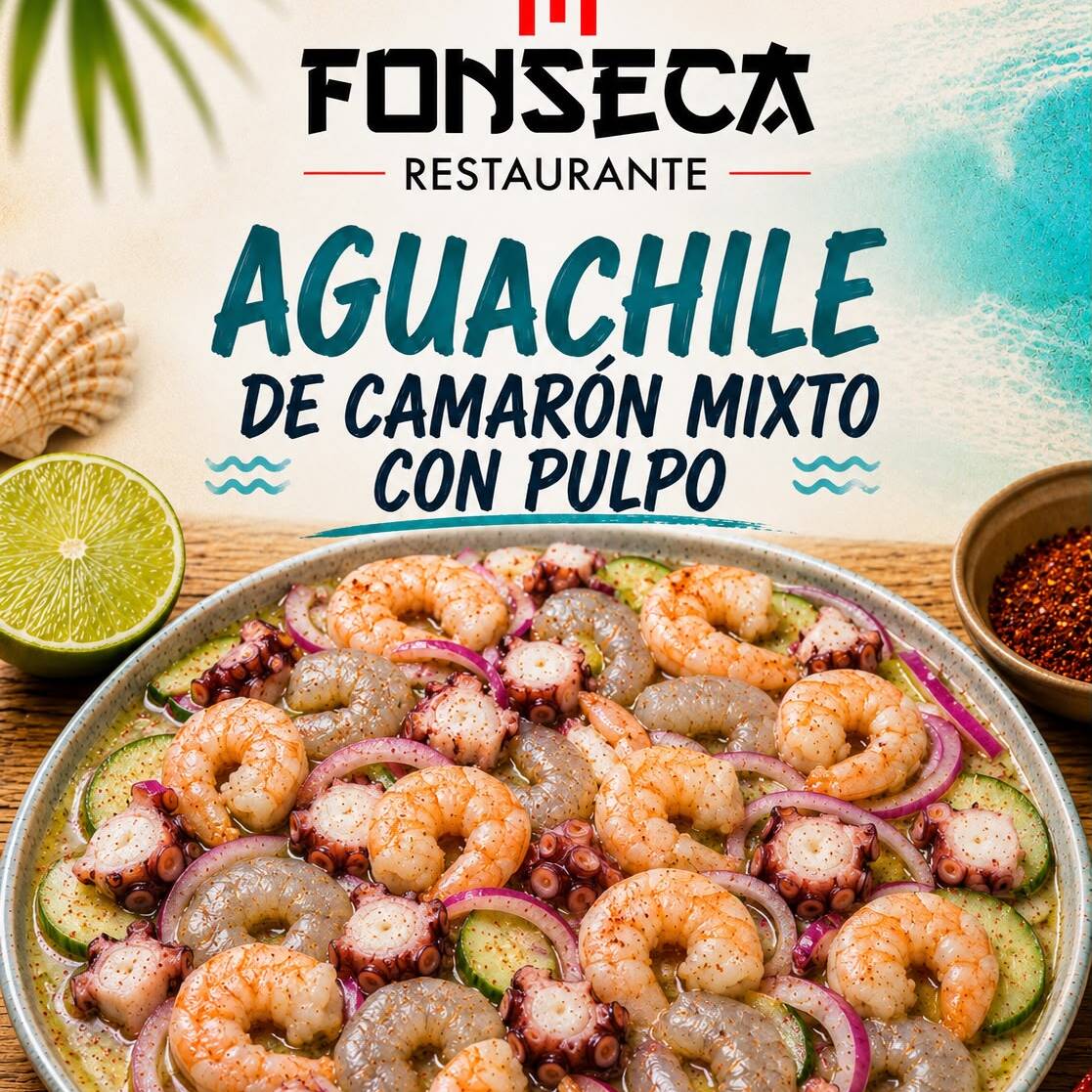 AGUACHILE DE CAMARON MIXTO CON PULPO