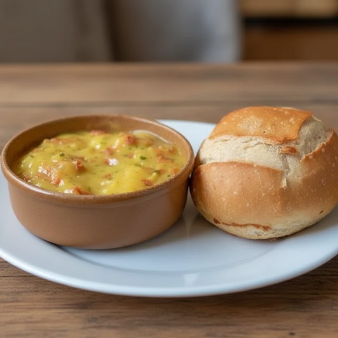 Escolha sua sopa ou caldo + Mini pão Italiano