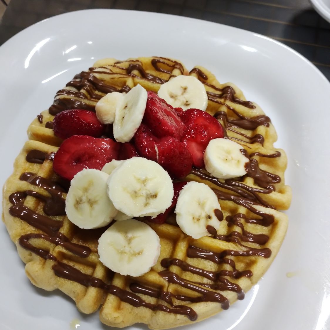 Wafles con crema de avellana