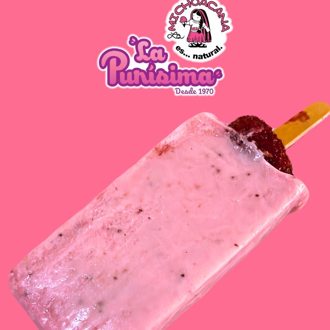 Paleta de Fresa de Leche