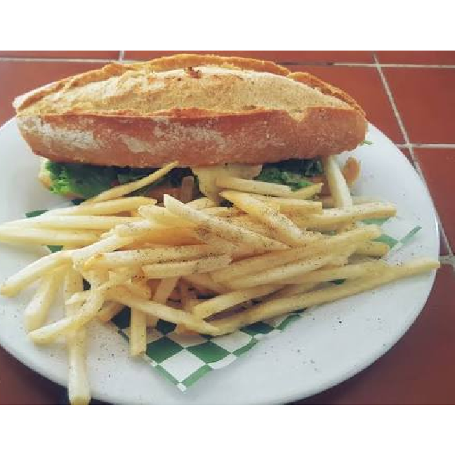 Lonche de pierna con papas