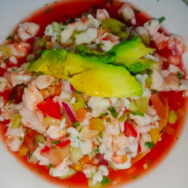 Tostada Ceviche de Camarón