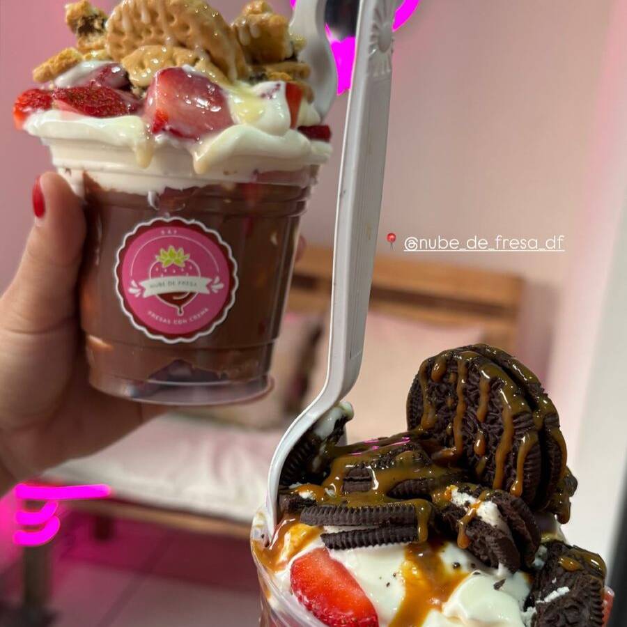 Fresas Con NUTELLA y Crema Medianas