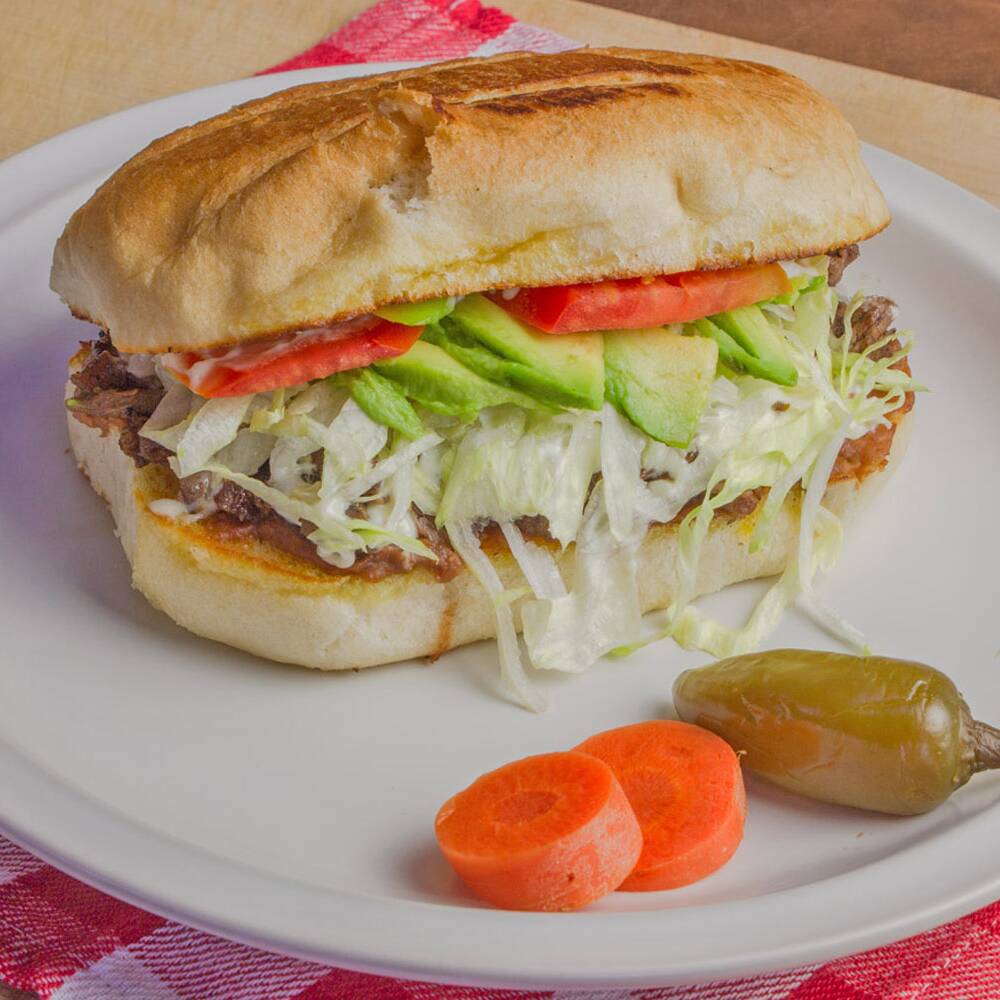 Torta de arrachera