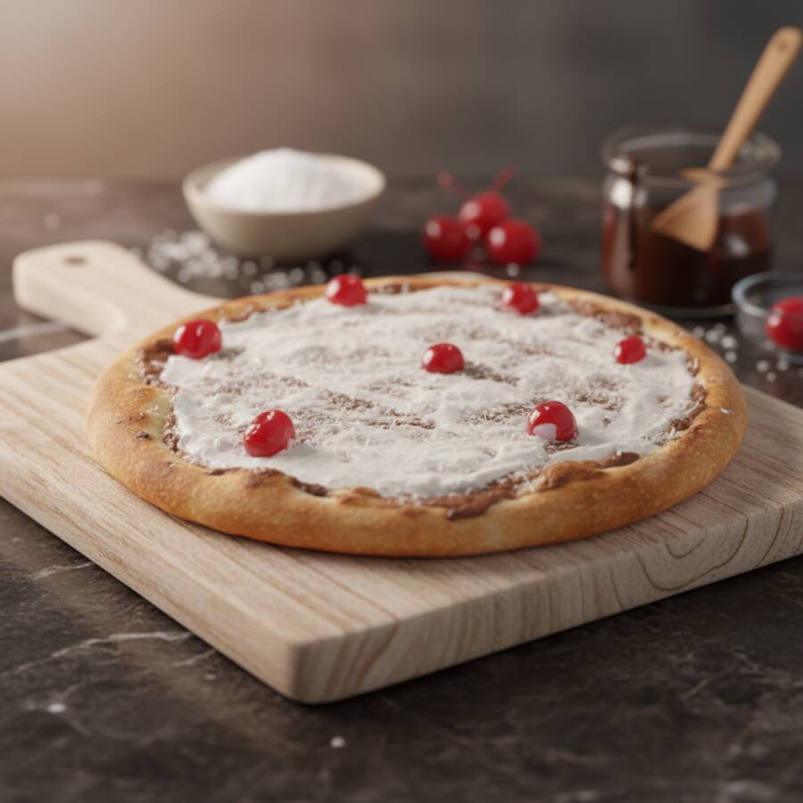 Chocolate ao leite, coco ralado e cereja