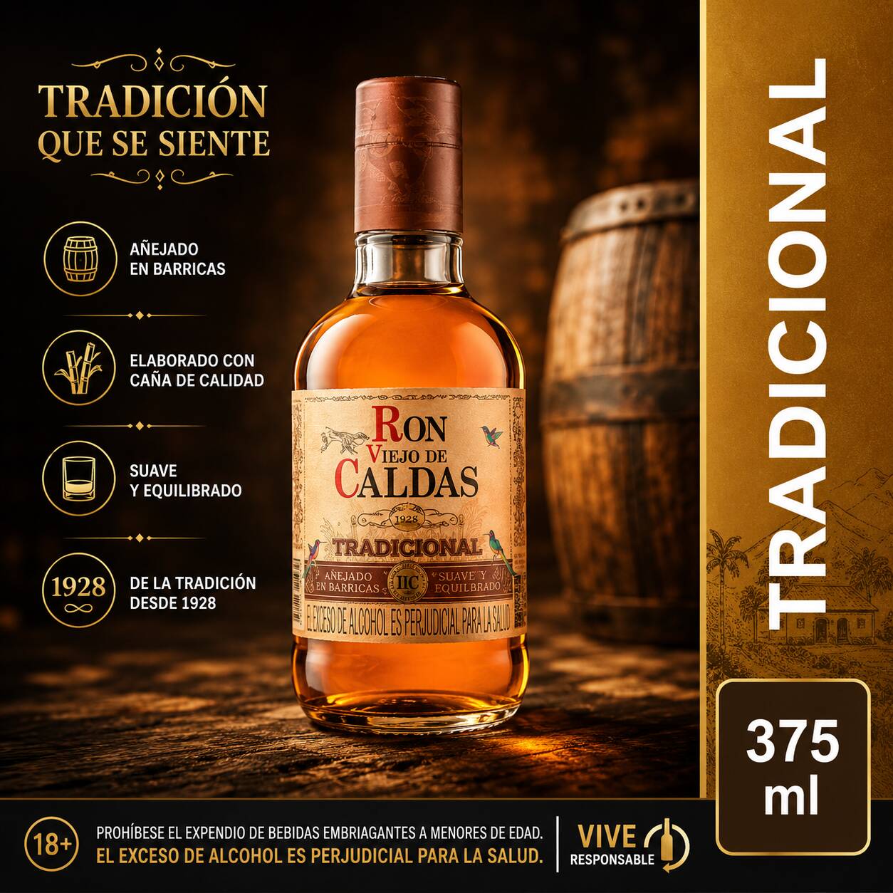 RON Viejo de Caldas X375ml