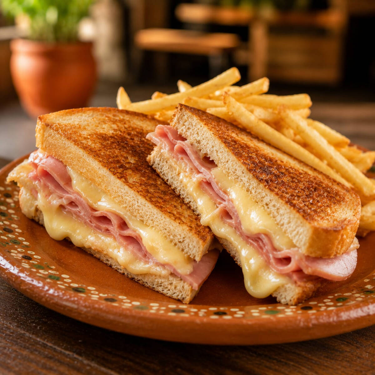 Sándwich de Jamón con Queso Derretido
