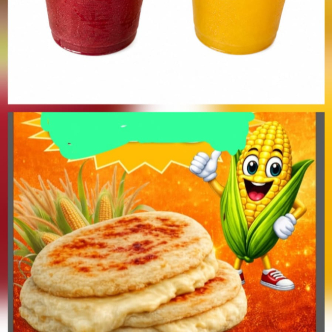 Dos Arepas 1 Jugo de Maracuya
