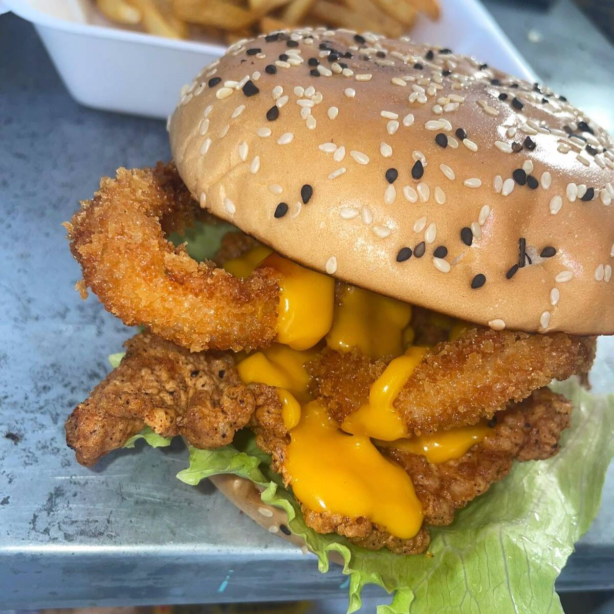 Hamburguesa Pechuga con Aros