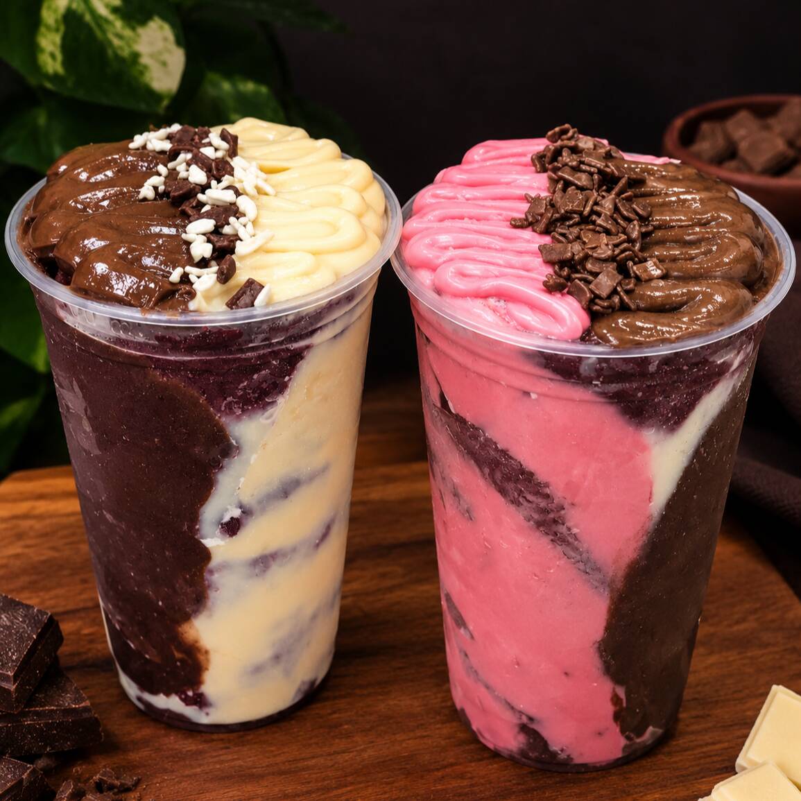 🍫 **Dupla Trufada**
**Dois copos trufados, uma dupla de pura tentação!** 😍 Escolha seus sabores favoritos e se delicie com muito recheio, cremosidade e aquele toque especial de chocolate em cada colherada. Perfeito para dividir com alguém especial — ou aproveitar os dois sozinho! 🤭🍫
**2 copos trufados = o dobro da gostosura!**
