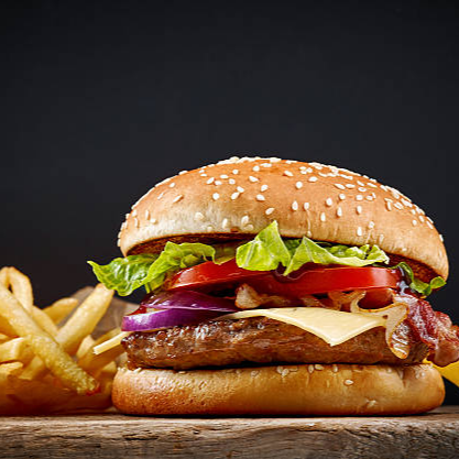 Hamburguesa de Arrachera con Papas