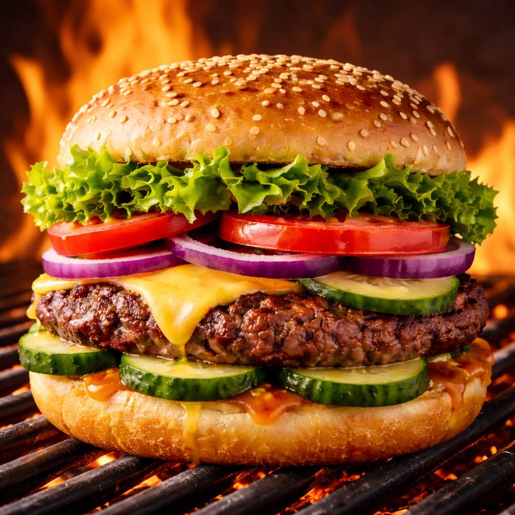 Hamburguesa a la Parrilla