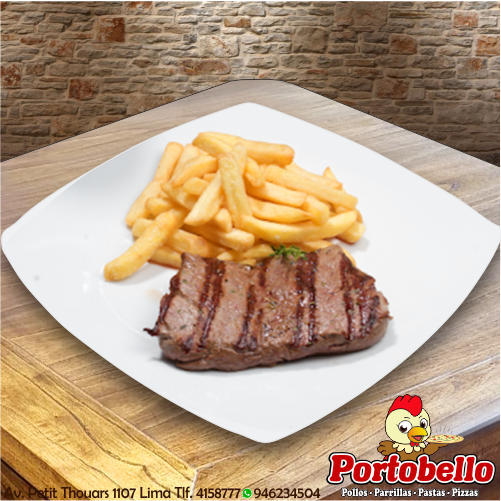 Bife con Papas y Ensalada Cocida