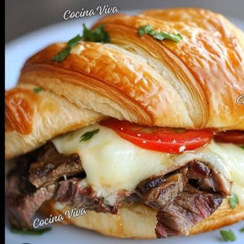 Croaissant de Bistec con Queso