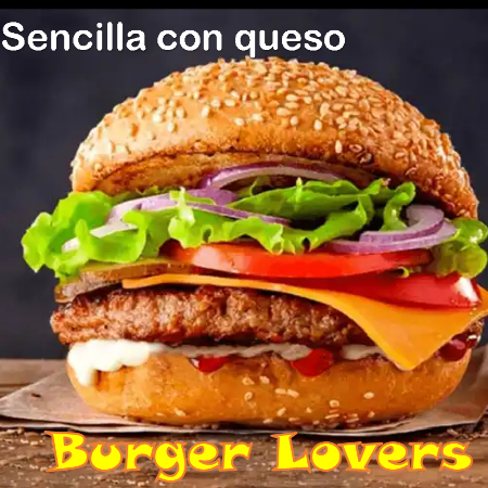 Lover Burger Con Queso + Papas Fritas