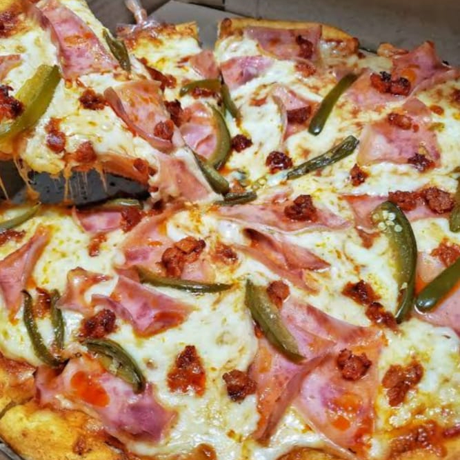 Pizza 30 cm Jamón y jalapeño