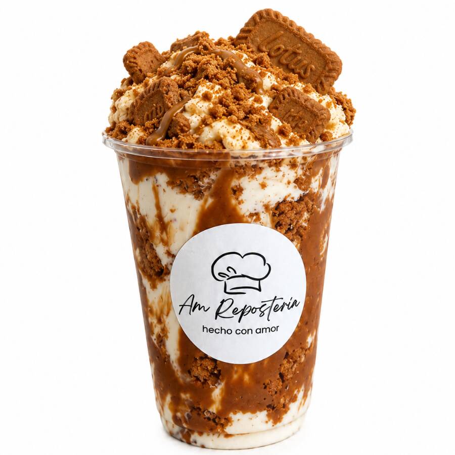 Fresas con Crema Vaso de 12oz. con Galleta Lotus