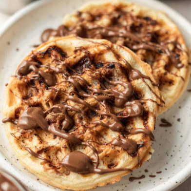 Waffles con Nutella 3 pzas