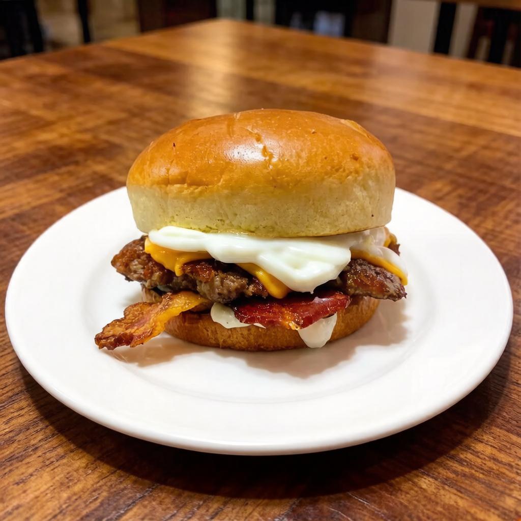 Pão brioche selado na manteiga, carne smash 60g, queijo derretido, Bacon crocante e para complementar essa delícia, nossa deliciosa Maionese do Chef.