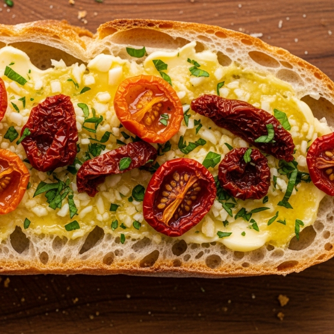 Bruschetta con Mantequilla de Ajo