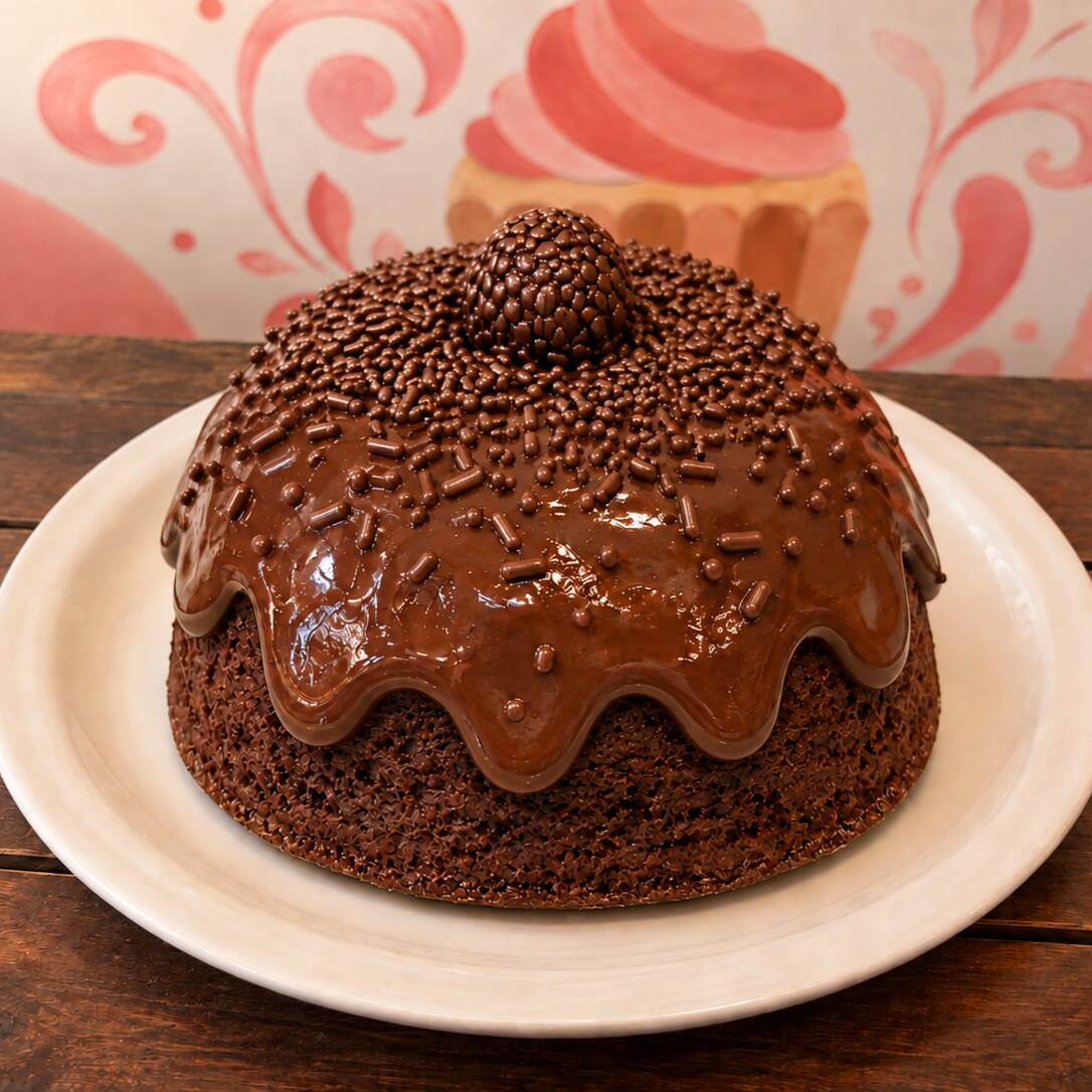 Simplesmente irresistível para os fãs de chocolate! Nosso Bolo Vulcãozinho de Brigadeiro é feito com uma massa de chocolate 50% cacau, trazendo um sabor intenso e marcante. Por cima, um generoso brigadeiro gourmet cremoso, coberto com granulado, cria uma explosão de sabor a cada mordida. Esse bolo é perfeito para compartilhar entre duas pessoas ou para se deliciar sozinho. Uma escolha clássica e sempre certeira para quem ama brigadeiro!
